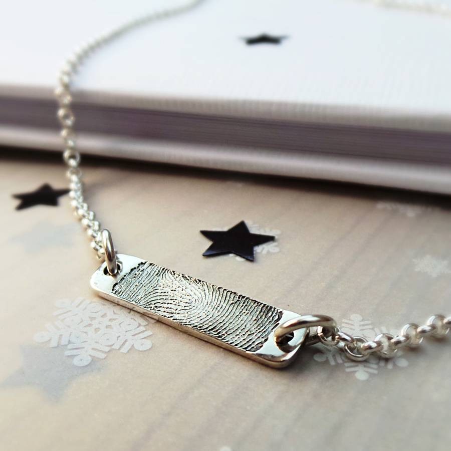 Fingerprint Bar Necklace | Fingerprint Necklace | Morgan & French