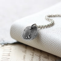 Fingerprint Rounded Square Charm Necklace - Thumbnail 1