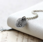 Fingerprint Rounded Square Charm Necklace - Image 1