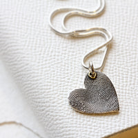 Fingerprint Heart Pendant Necklace