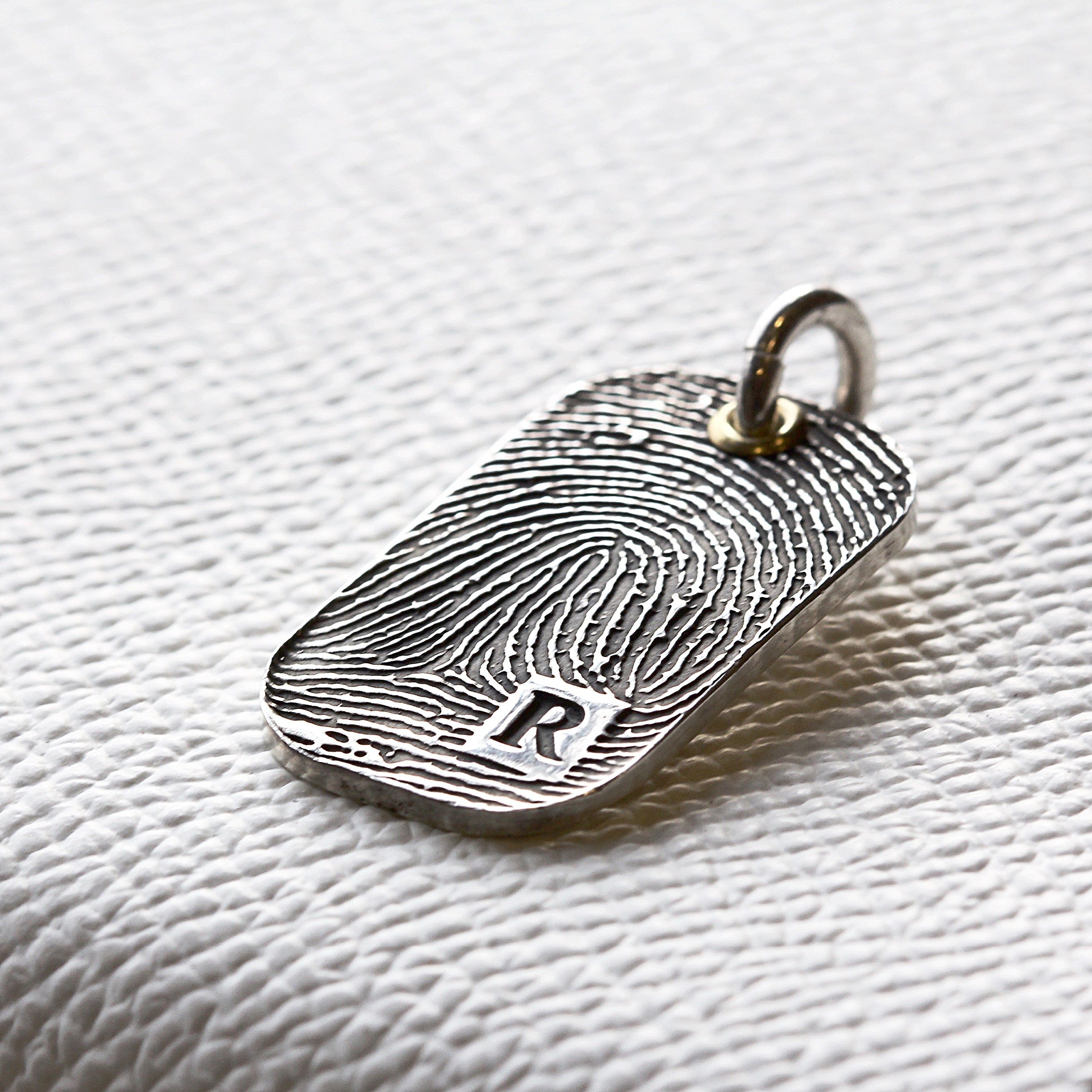 Dog Tag Pendant | Fingerprint Silver Dog Tag | Morgan & French