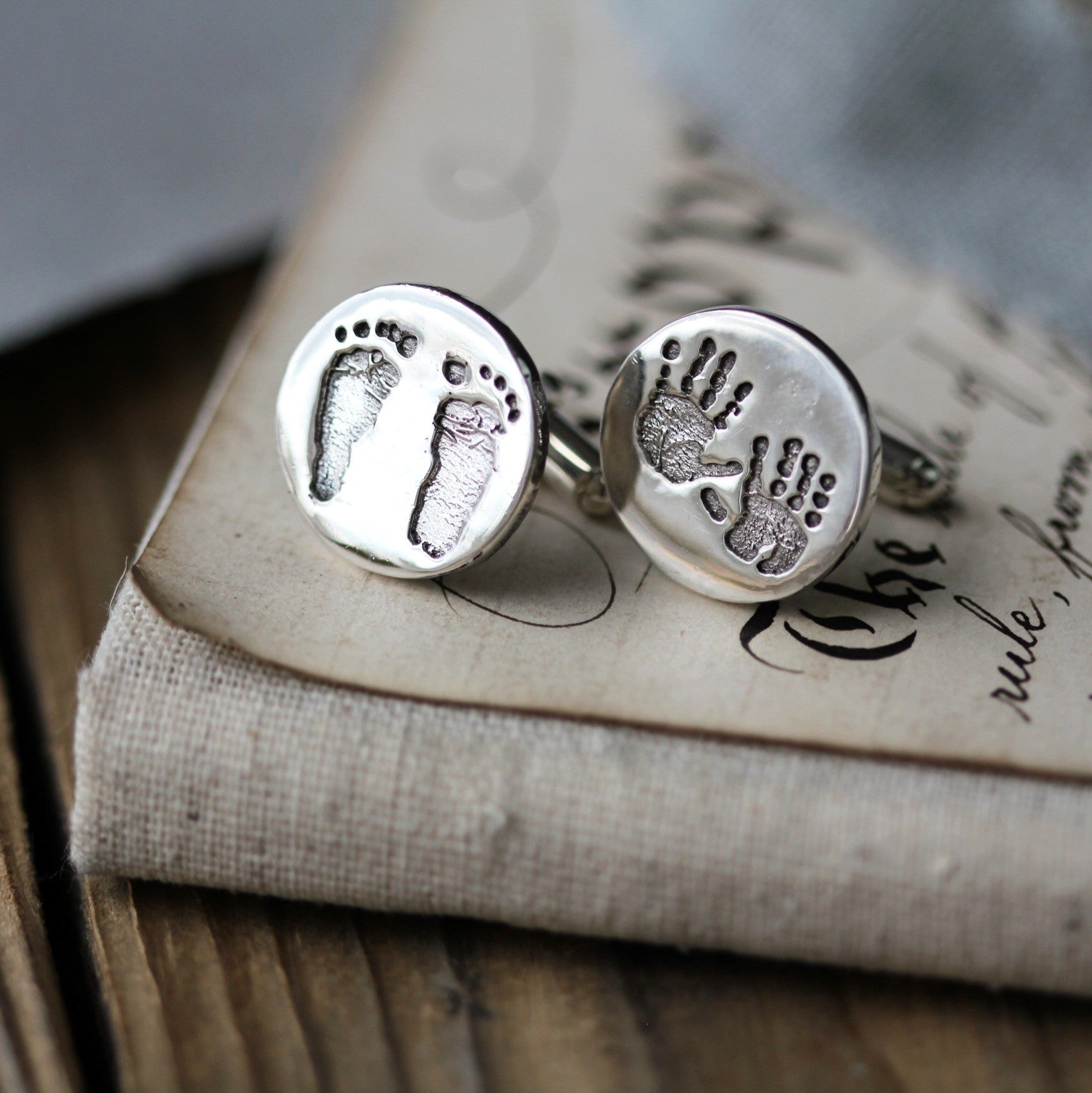 Round Hand & Footprint Cufflinks