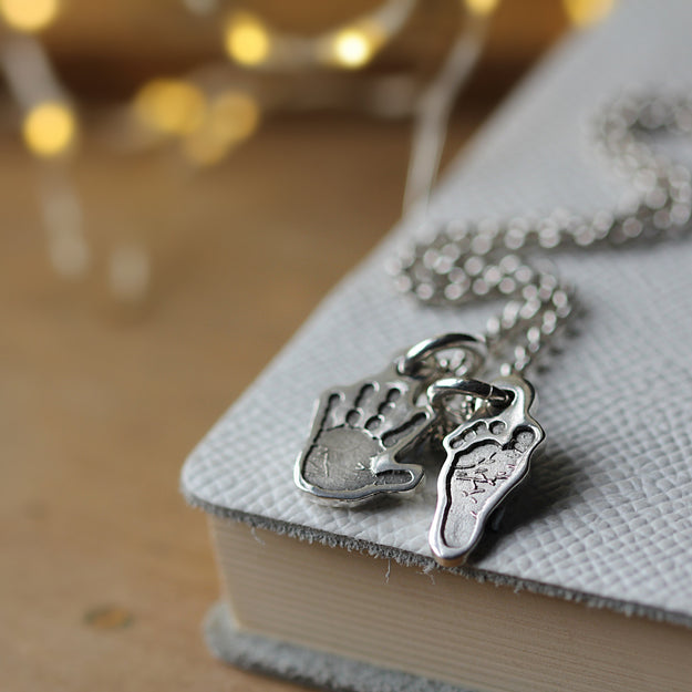 Little Hand or Footprint Charm Necklace