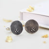 Round Silver Fingerprint Cufflinks - Thumbnail 3