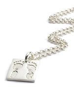 Hand & Footprint Square Charm Necklace - Image 2