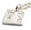 Hand & Footprint Square Charm Necklace - Thumbnail 3