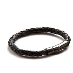 Luxury Black On Black Leather Bracelet - Image 1