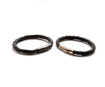 Luxury Black On Black Leather Bracelet - Image 2