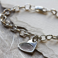 Heart Fingerprint Charm Belcher Bracelet