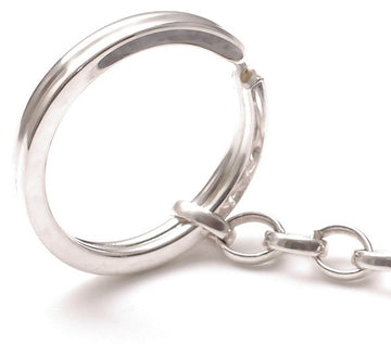Solo Stainless Steel Keyring with Sterling Silver Chain